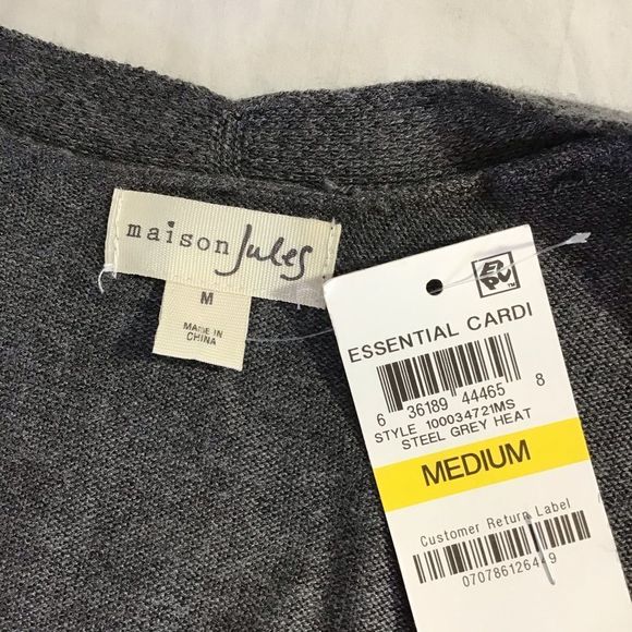 New Maison Jules Open Cardigan Sweater Basic Long - Picture 5 of 8
